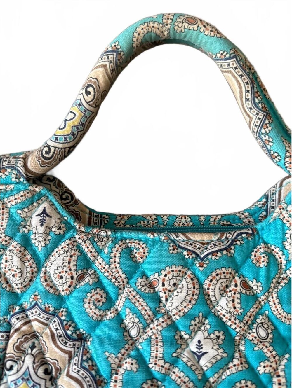 Vera Bradley Gabby Satchel Totally Turquoise Gracious Purse Cottage Coquette - Picture 3 of 8